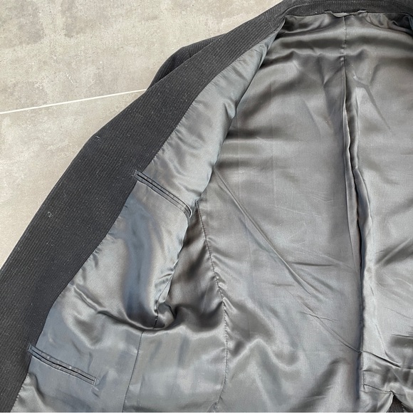 We Black Velvet Blazer Men's Size M Slim Fit 46” Chest Cotton Lined - Picture 16 of 16
